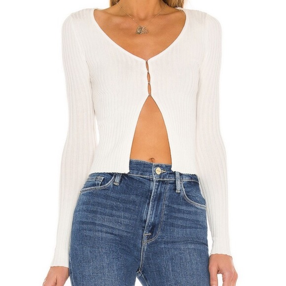 superdown Tops - Superdown Sierra Knit Top White Size Medium